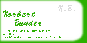 norbert bunder business card